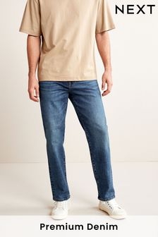 Синий винтажный деним - Прямой крой - Премиум-джинсы из плотного денима (A72478) | 18 360 тг