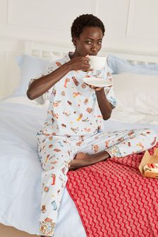 Jubilee Corgi Cotton Short Sleeve Pyjamas (A72507) | $40