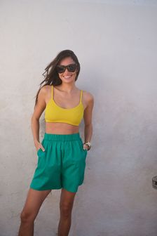 Green Co-ord Linen Blend Shorts (A72713) | 23 €