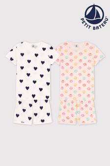 Petit Bateau Pink Hearts And Shells Short Pyjamas 2 Pack (A72732) | ₪ 251 - ₪ 275