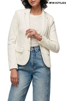 Белый - Трикотажный пиджак зауженного кроя Whistles (A72984) | €126