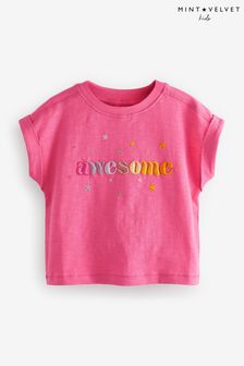 Mint Velvet Pink Awesome Slogan T-Shirt (A73170) | R255 - R294