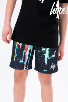 Hype. Drips Shorts mit Schriftzug, Schwarz/mehrfarbig (A73220) | 14 € - 17 €