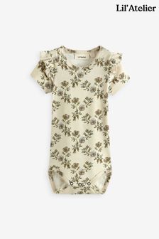 Lil Atelier Baby Girls Cream Floral Print Frill Bodysuit (A73241) | €10.50