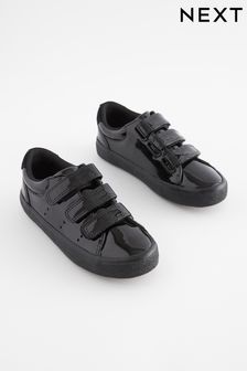 Charol negro - Zapatillas de deporte de velcro (A73332) | 30 € - 40 €