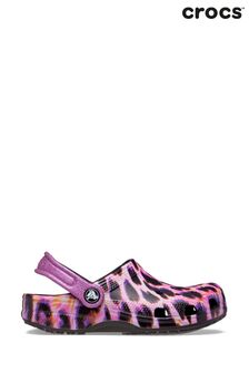 Crocs Kids Classic Leopard Print Clog Sandals (A73441) | ₪ 163