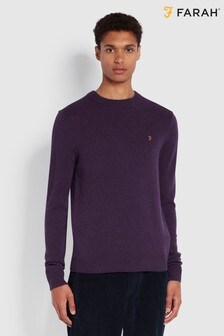 Farah Purple Birchall Crew-Neck Wool Sweater (A73455) | $124