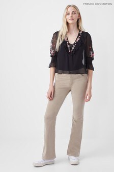 French Connection Black Eve Embroidered Top