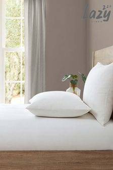 Lazy Linen White 100% Washed Linen Fitted Sheet (A73756) | 100 € - 146 €