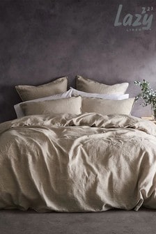 Lazy Linen Set of 2 Natural 100% Washed Linen Pillowcases (A73760) | 61 €