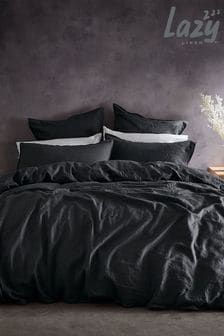 Lazy Linen Grey 100% Washed Linen Duvet Cover (A73764) | kr1,285 - kr2,142