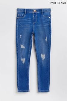 Ярко-синие зауженные джинсы для старших девочек River Island Rocket Buzzy Molly (A73873) | €22