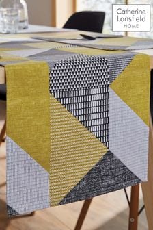 Catherine Lansfield Yellow Larsson Geo Table Runner (A74033) | $15