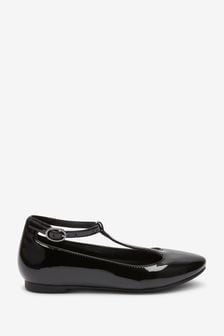 Black Patent School T-Bar Shoes (A74102) | €13 - €16