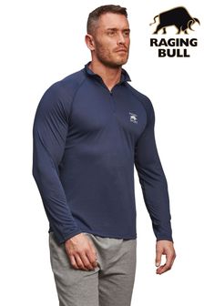 Raging Bull Blue Performance Long Sleeve Quarter Zip Sweat Top (A74222) | ₪ 144 - ₪ 172
