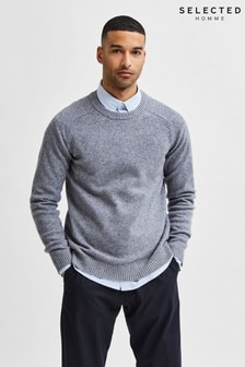 Selected Homme Grey Coban Crew Neck Jumper (A74242) | KRW106,700