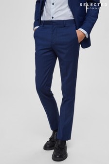 Синие зауженные костюмные брюки Selected Homme Bill (A74262) | €25