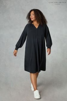 Live Unlimited  Modal Jersey Swing Black Dress (A74339) | kr896