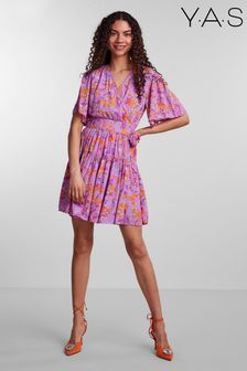Y.A.S Pink Optimo Print V-Neck Wrap Dress (A74421) | 94 €