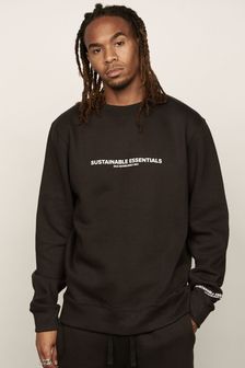 Sustainable Essentials Black Moxley Eko Crew Sweater (A74458) | $49
