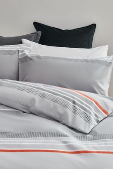 Grey Stripe Duvet Cover and Pillowcase Set (A74500) | R161 - R403