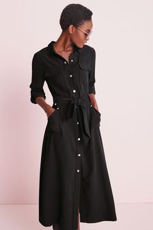 Black Midi Shirt Dress (A74543) | €60