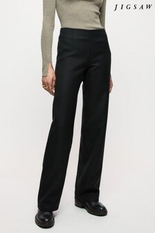 Jigsaw Black Blake Wool Twill Trousers (A74565) | €165