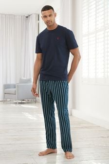 Navy Blue Stripe Motion Flex Cosy Pyjama Set (A74679) | OMR12