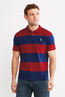 Rot/Marineblau - Polo-Shirt mit Blockstreifen (A74769) | 27 €