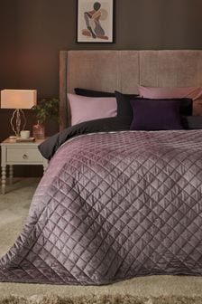 Mauve Pink Hamilton Velvet Quilted Bedspread (A75180) | €54 - €99
