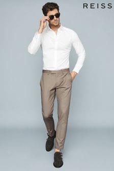 Reiss White Cotton Stretch Poplin Slim Fit Shirt (A75349) | 673 SAR