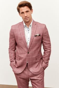 Pink Check Skinny Fit Suit: Jacket (A75507) | €56