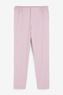 Różowy - Marglowy, elastyczny garnitur o dopasowanym kroju: spodnie (A75508) | 57 zł