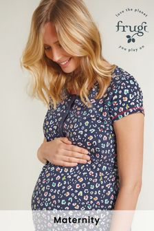Frugi Navy Blue Organic Maternity And Nursing Nightie - Leopard (A75851) | 60 €
