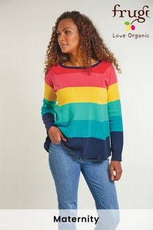 Frugi Organic Cotton Blue Rainbow Knitted Maternity Jumper (A75852) | 74 €