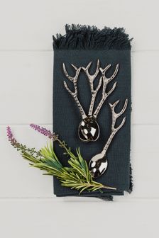 The Just Slate Company Set of 4 Chrome Antler Spoons (A76052) | €38