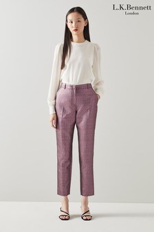 L.K.Bennett Pink Issy Sparkly Tailored Trousers (A76176) | €114