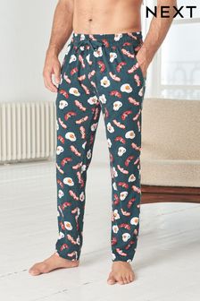 Albastru - Pantaloni de pijama cu imprimeu mic dejun (A76179) | 133 LEI