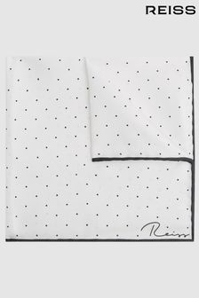 Reiss White Liam Polka Dot Silk Pocket Square (A76203) | $92