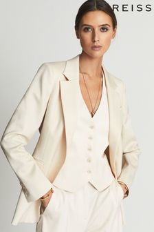 Reiss White Luna Regular Premium Single Breasted Suit Blazer (A76254) | CHF 418