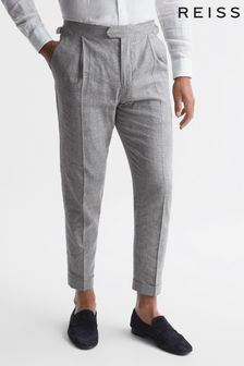 Reiss Grey Fence Prince Of Wales Slub Check Trousers (A76329) | 211 €