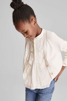 Reiss White Amelia Jr Junior Button Up Cardigan (A76475) | AED346