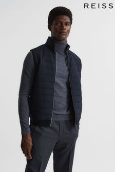 Reiss Navy William Quilted Gilet (A76504) | $211