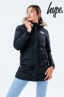 Hype. Black Girls Fitted Parka Jacket (A76592) | €95