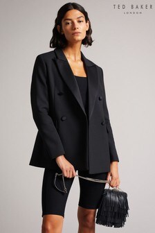 Ted Baker Black Blayce Double Breasted Peaked Lapel Blazer