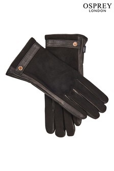 OSPREY LONDON The Ella Suede & Leather Gloves (A77037) | ₪ 140