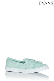 Evans Womens Green Extra Wide Fit Knot Skater Shoes (A77135) | €37