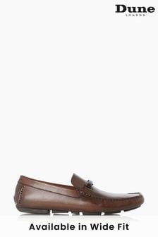 Dune London Brown Beacons Driver Moccasins With Woven Trim (A77218) | $151