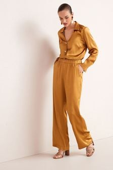 Gold Satin Wide Leg Trousers (A77479) | €18.50