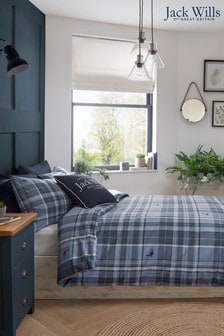 Jack Wills Blue Mr Wills Check Duvet Cover and Pillowcase Set (A77647) | 56 € - 94 €